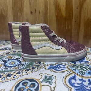 Vans Purple and Cream Sk8-Hi Sneakers